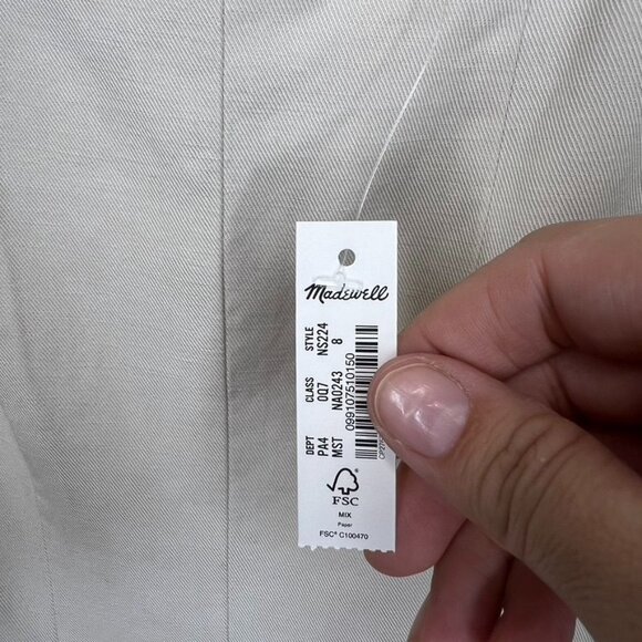 Madewell Wide-Leg Tank Jumpsuit Drapey Twill Size 8  Muted Stone Color NWT - Picture 5 of 10